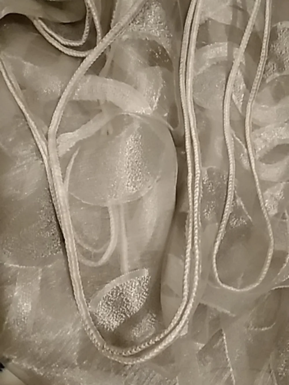 2 Smoky Silver Magnificent Tulle Curtains Sz 96